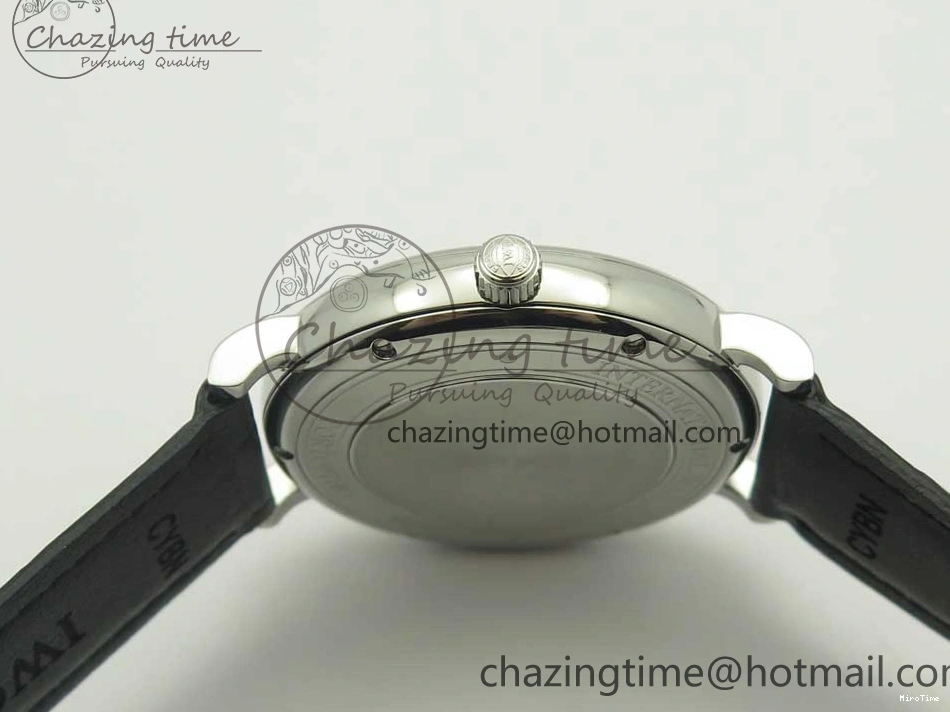 MIROTIME 0203 Supportive Portofino Automatic SS AF 1:1 Best Edition White Dial on Black Croco Leather Strap A 7184